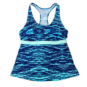 Adidas Blue Nouveau Wave Racerback Tankini Top M